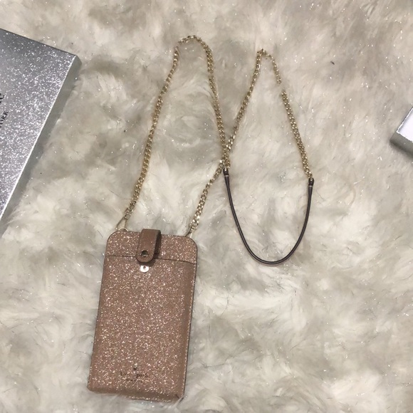 Kate Spade rose gold glitter phone crossbody - Picture 4 of 5
